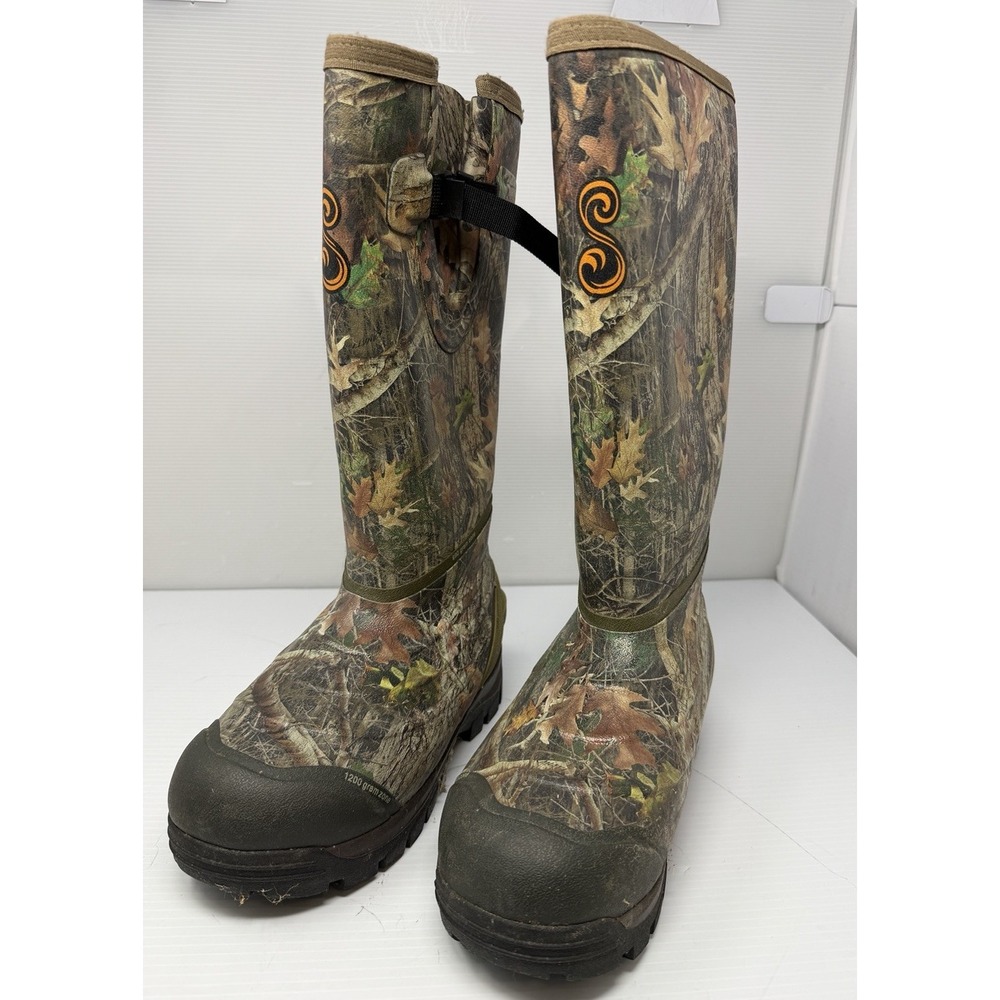 Cabela's She Zoned Comfort Trac 1200g Insulated Rubber Hunting Boots Size 8M
